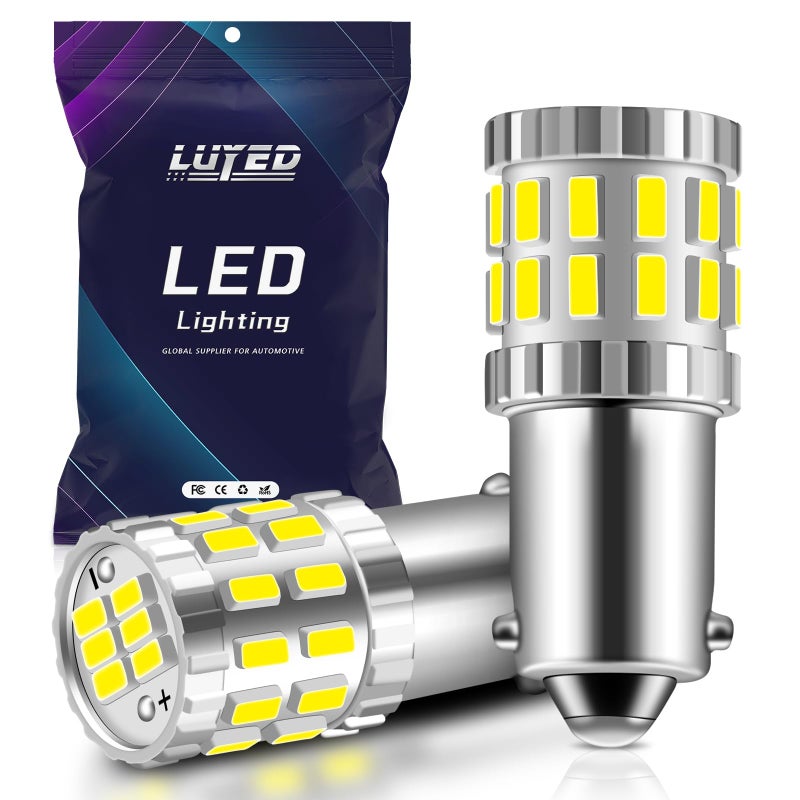 LUYED BA9S LED Bulb 1060 Lumens Xenon White Super Bright BA9 53 57 1895 64111 LED Light Bulb for Car Interior Dome Map License Plate Glove Box Light,Pack of 2 - Image 1